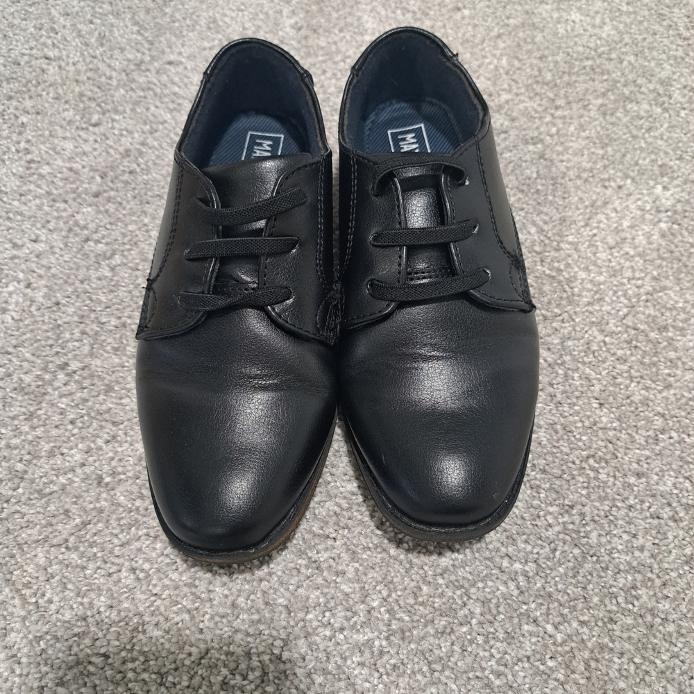 Kids Black Leather Dress Shoes